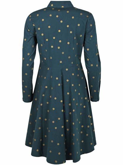 Daneribe Poplin Dress Dark Duck/ Gold Glitter SURPRISE DOTS