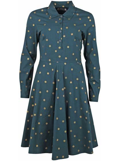 Daneribe Poplin Dress Dark Duck/ Gold Glitter SURPRISE DOTS
