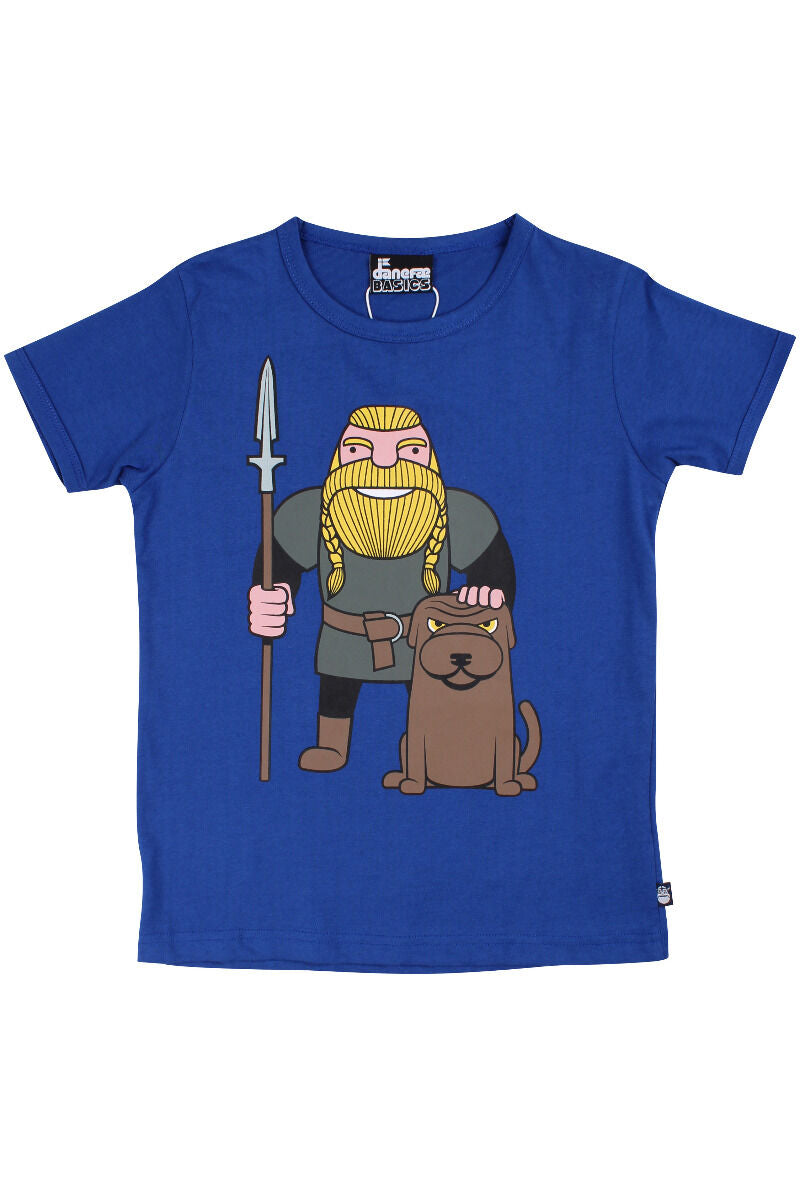 T-shirt til børn med viking og hund