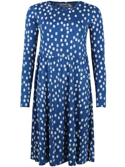 Daneskanderborg Wool Dress Indigo/Lt Beige FUNDOT