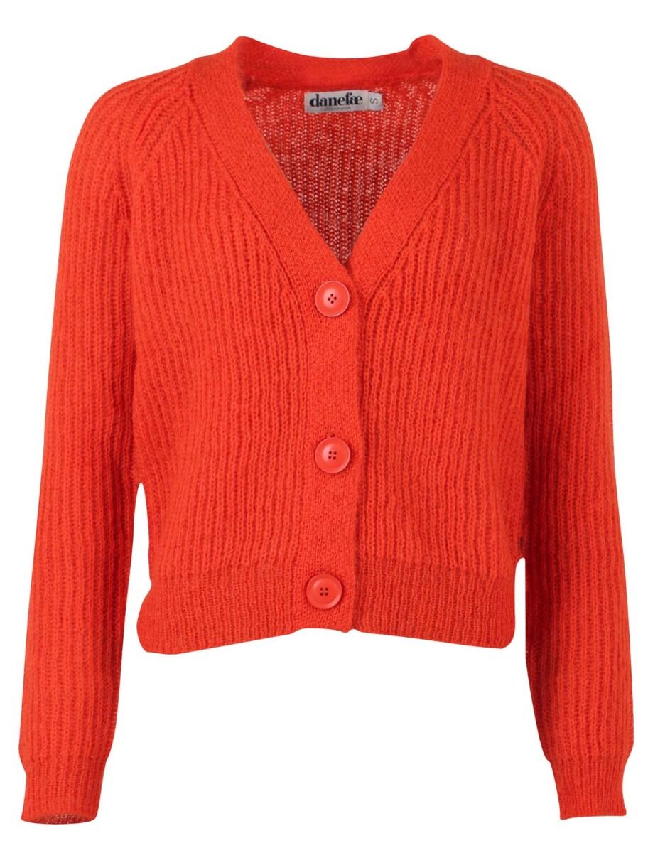 Bright red cardigan best sale