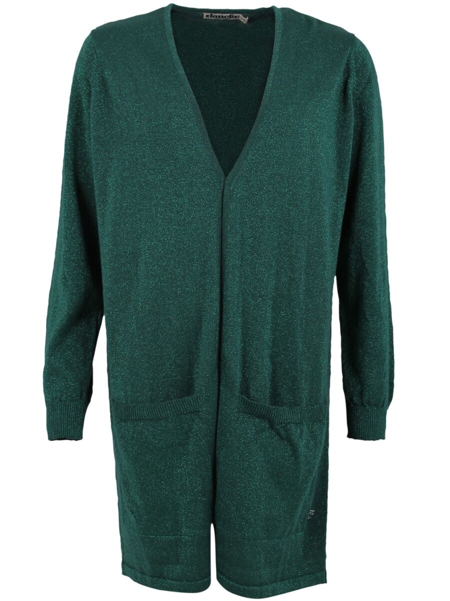 Danefie Cardigan Bottle green/Green glitter