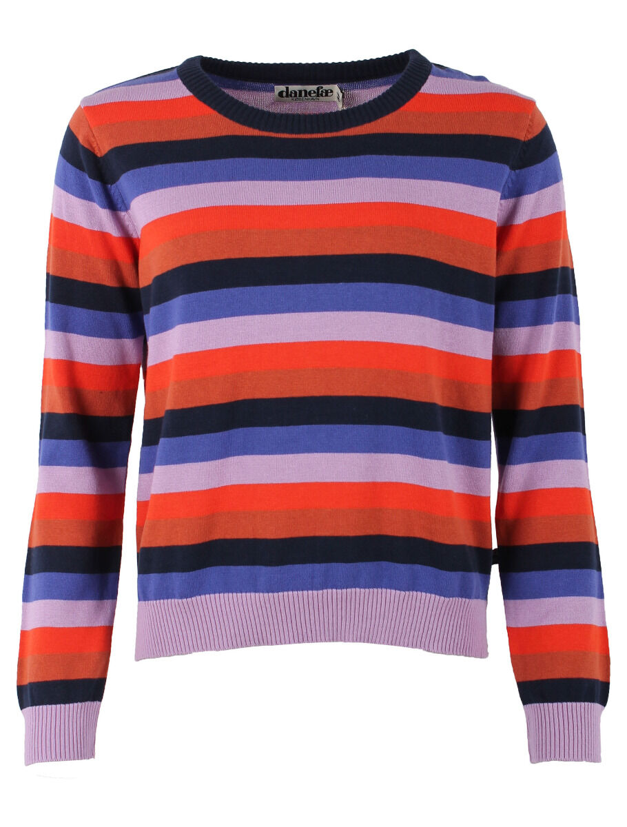 Danepearly Pearl Knit Sweater Dk Navy/Cold Purple/Bright Red