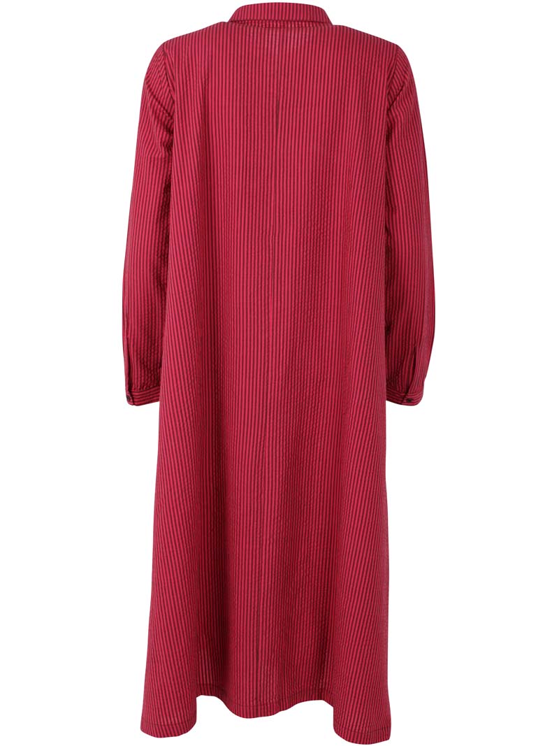 Danapril LS Seersucker Dress Dark Bordeaux/Power Pink