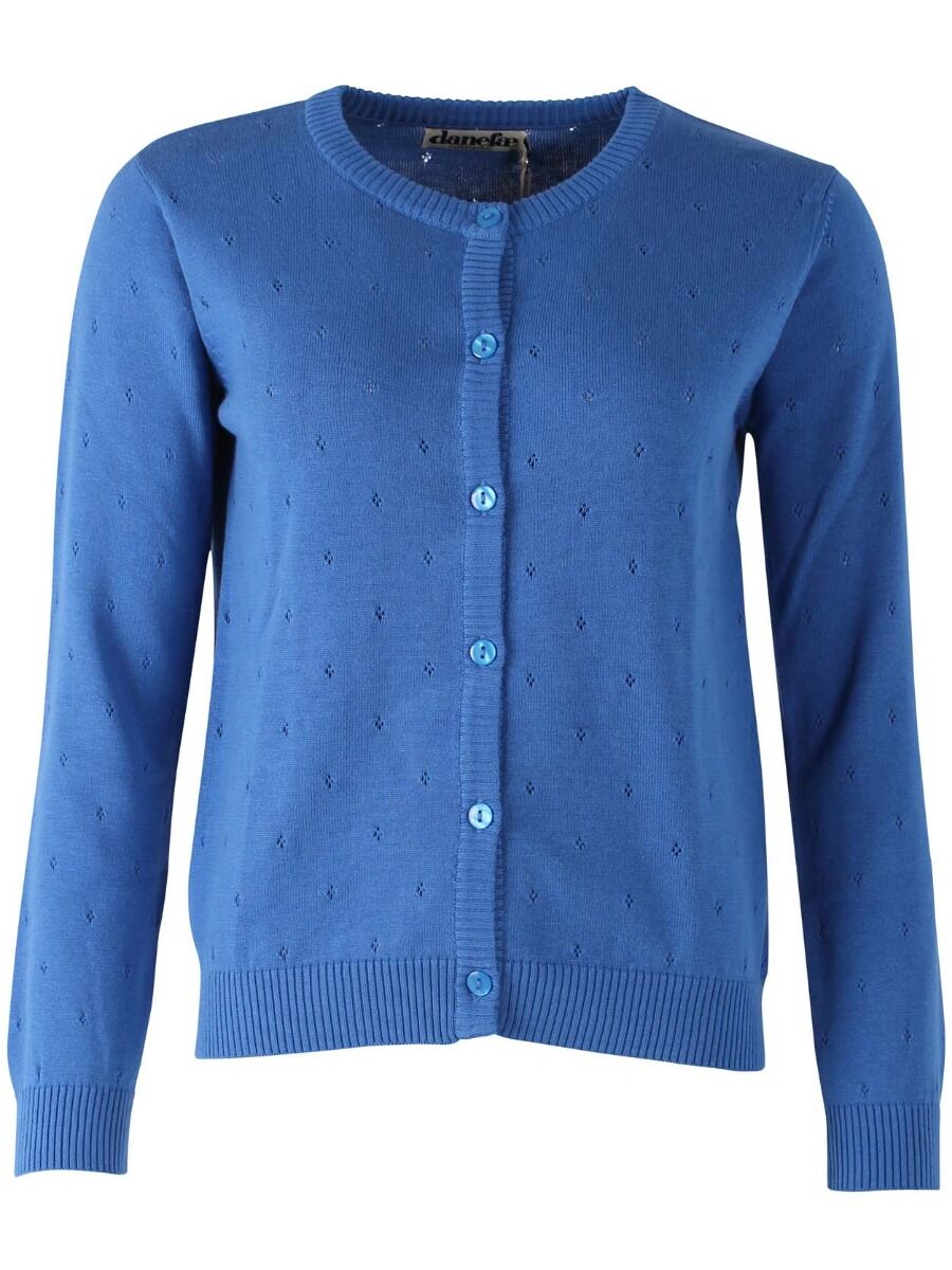 Danesaga Hole knit Cardigan Blue