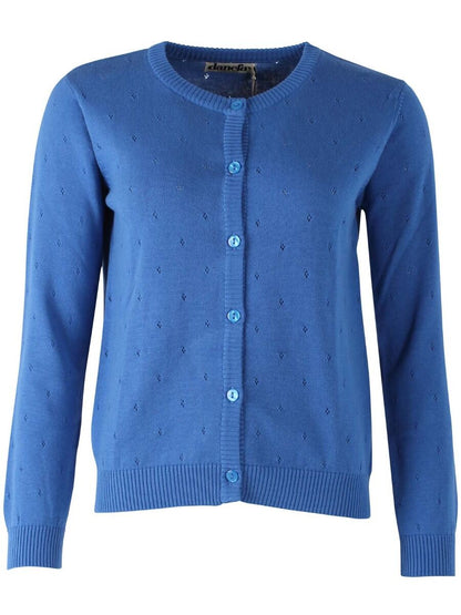 Danesaga Hole knit Cardigan Blue