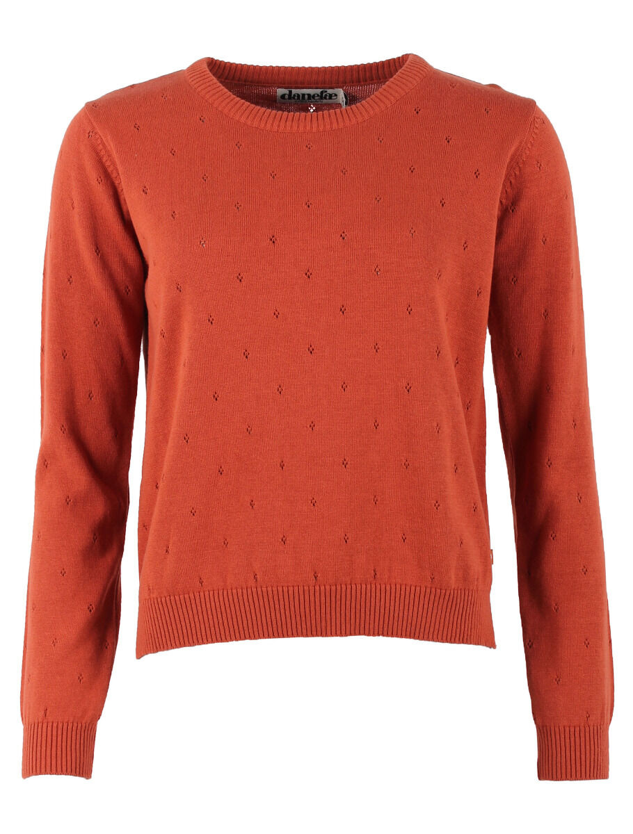 Danepearly Hole Knit Sweater Rust