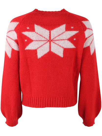 Danefantastic Flakes Wool Sweater Red/Chalk