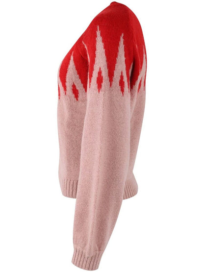 Danefantastic Icicles Wool Sweater Red/Powder Rose