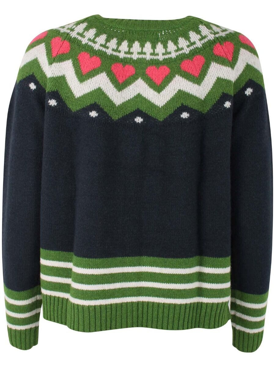 Danehareskov Cardigan Dk Navy/Fall Jungle/Chalk