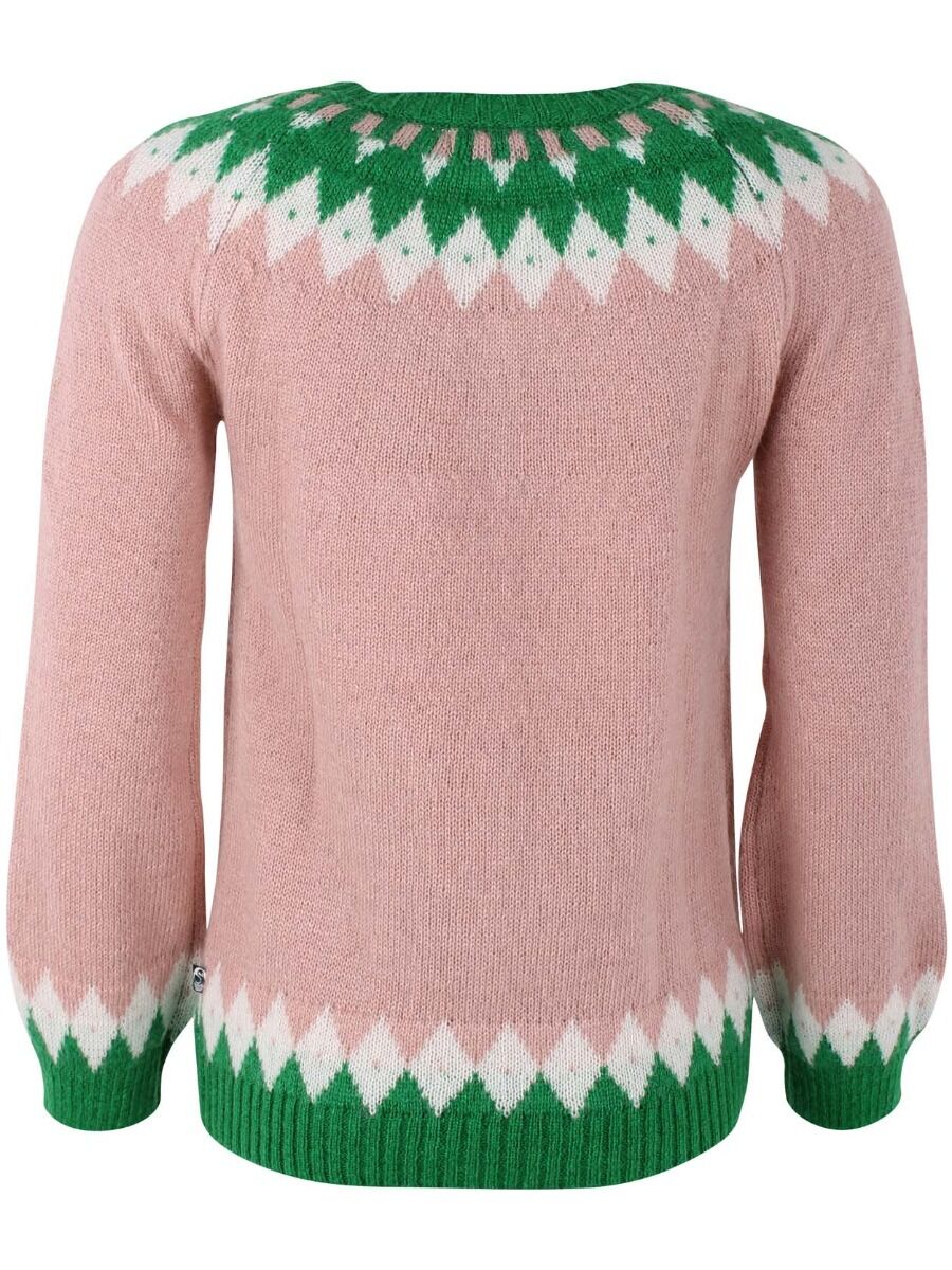 Danehot Stove Mohair Sweater Powder Rose/Chalk/Green