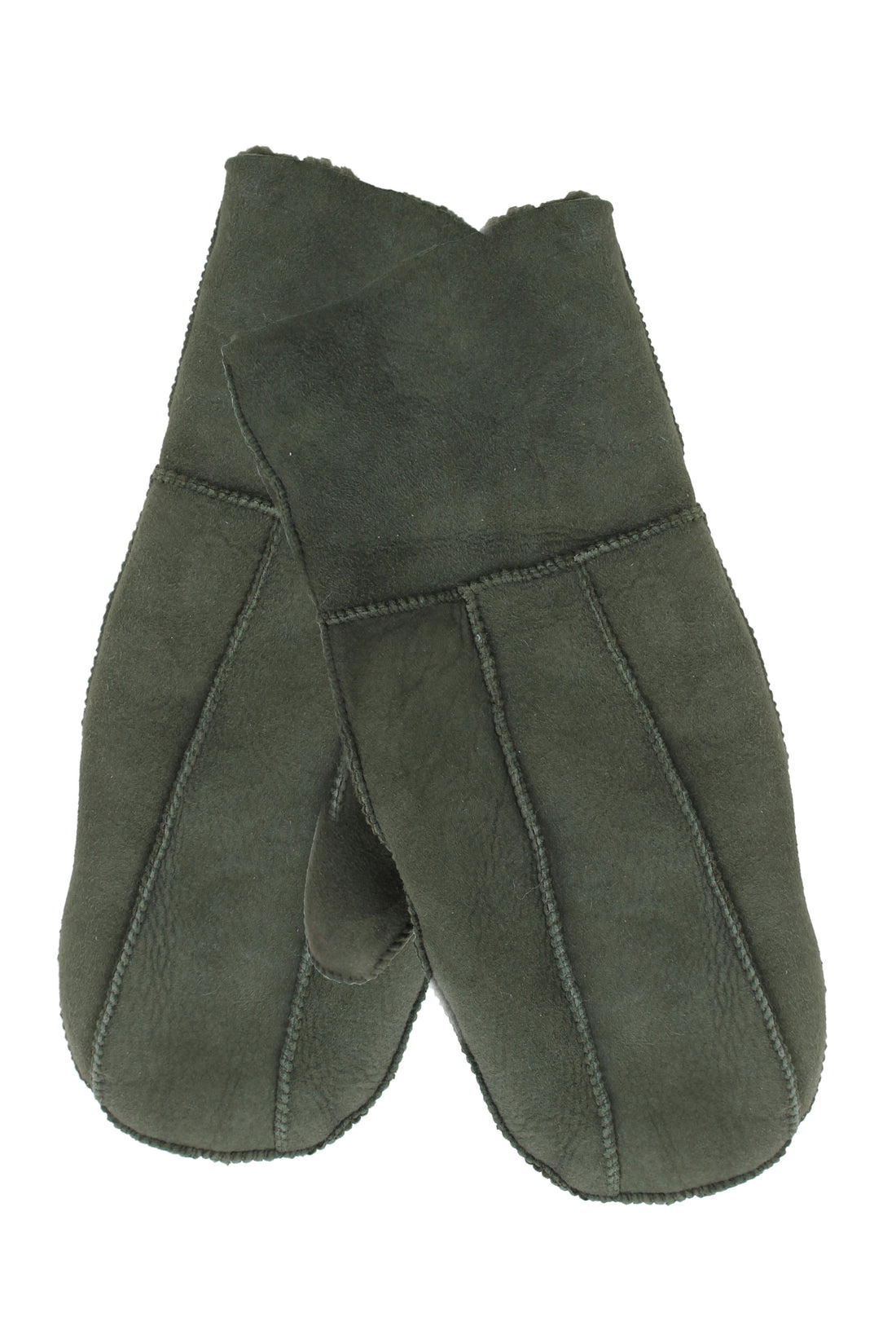 No Waste Sheepskin Gloves Green