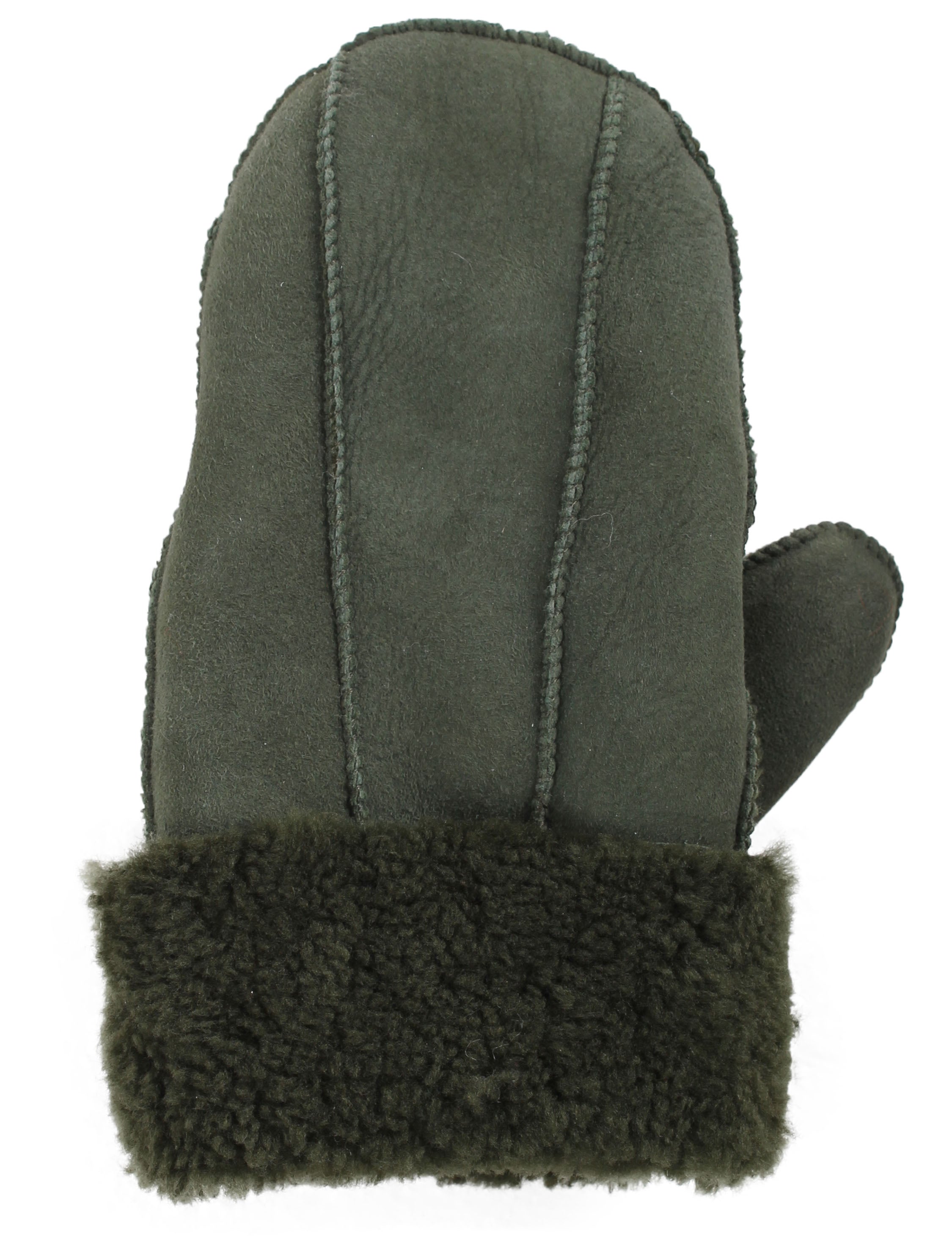 No Waste Sheepskin Gloves Green