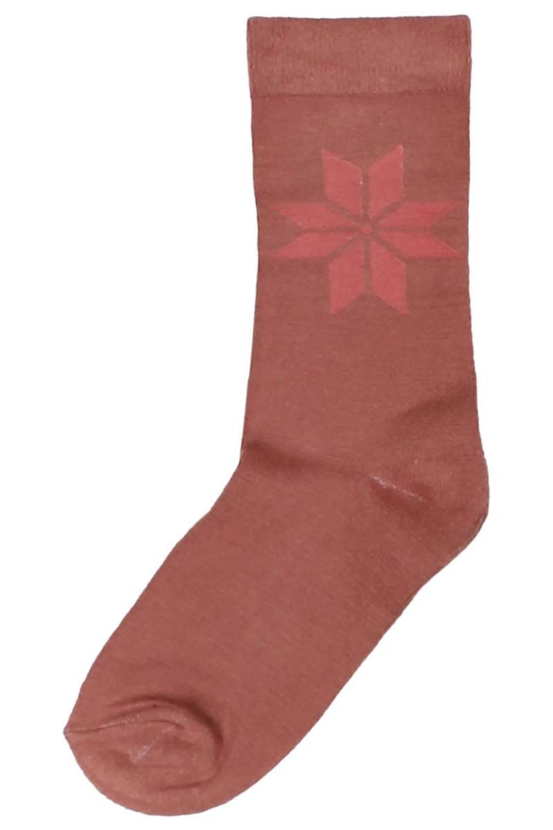 Danewalk with me Socks Beige Rose/Old Rose SNOWFLAKES