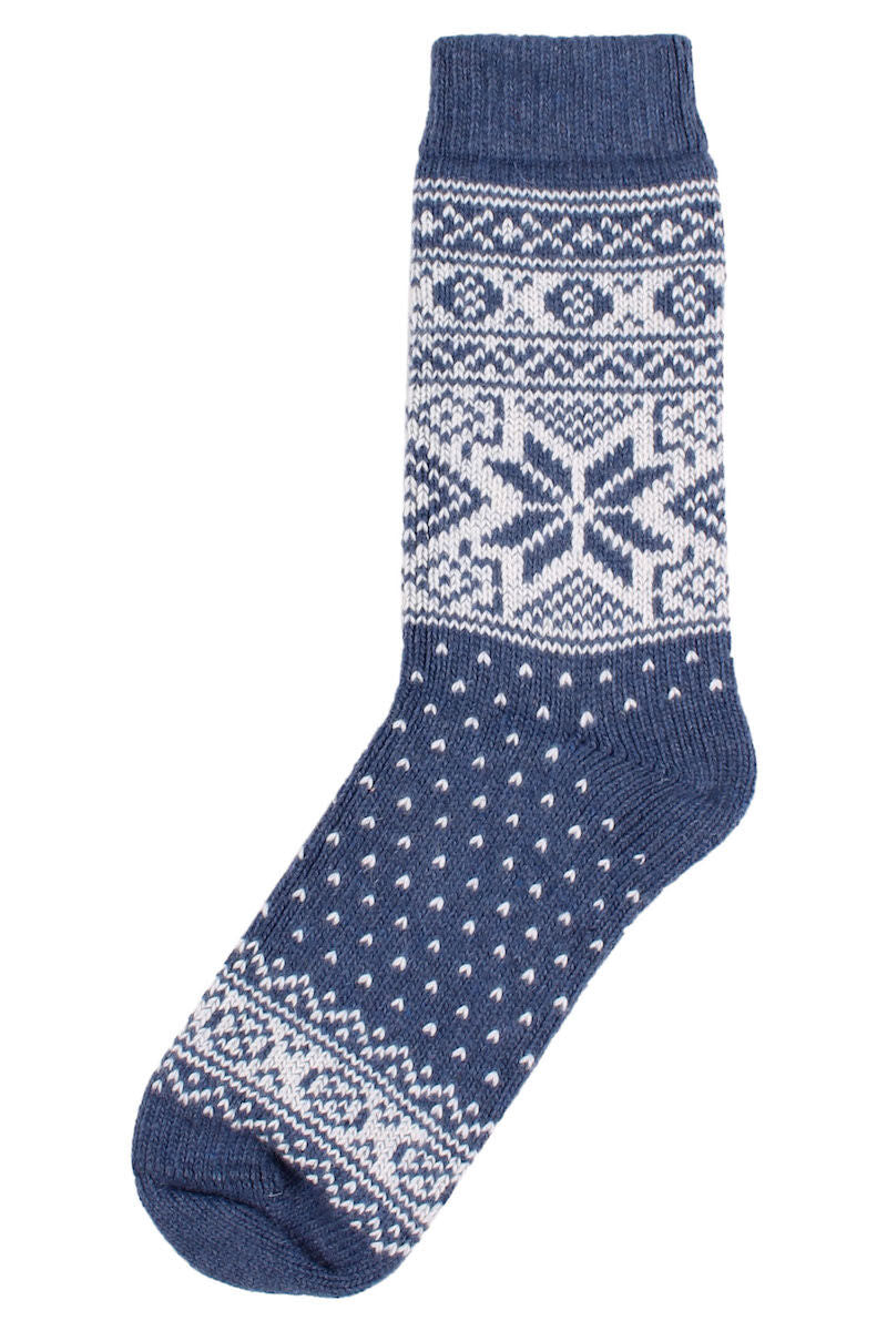 Danestay Warm Wool Socks Denim/White