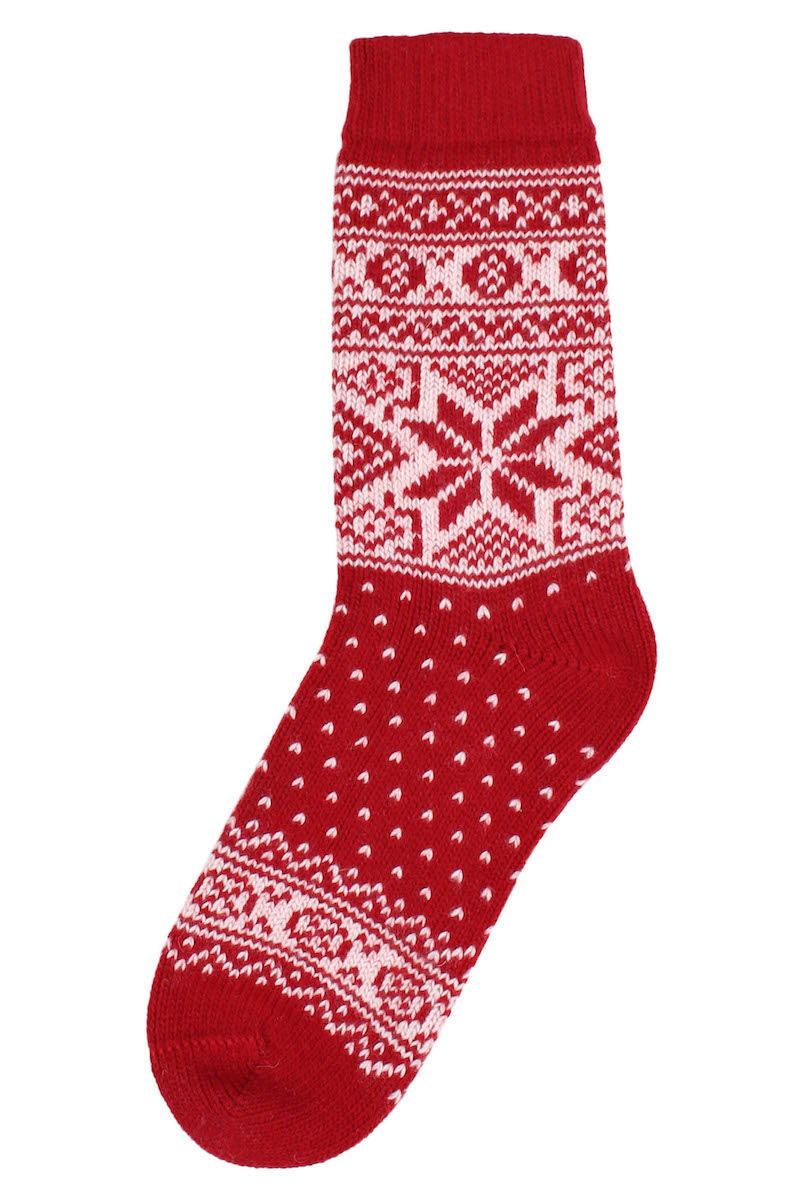 Danestay Warm Wool Socks Red/White