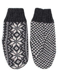 Danestay Warm Wool Mittens Dk grey/White