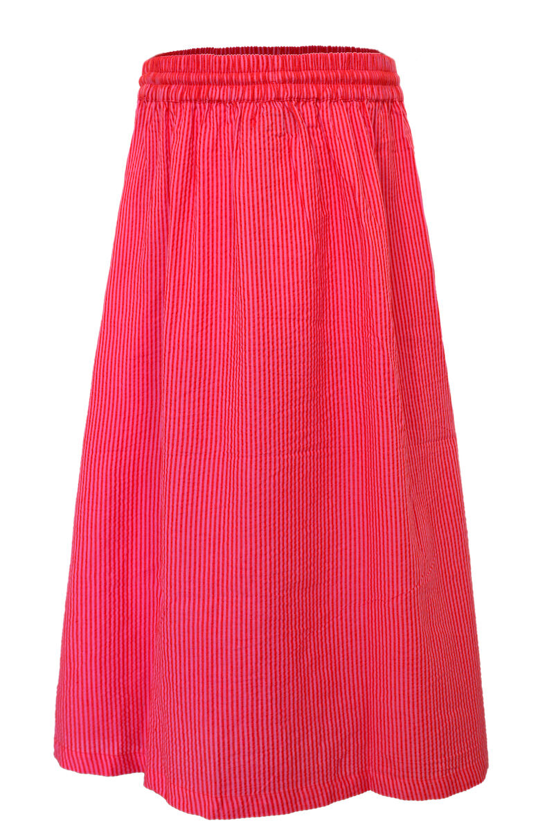 Danespresso Seersucker Skirt Super Pink/Bright Red