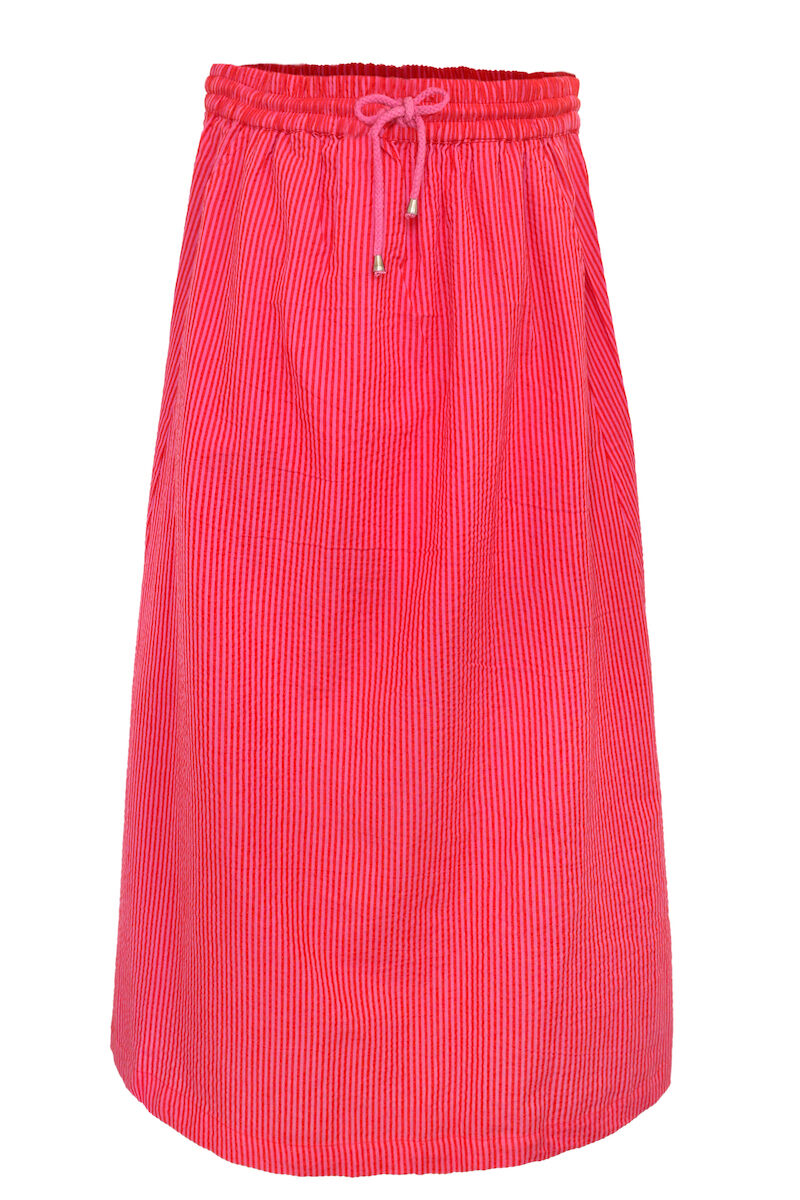 Danespresso Seersucker Skirt Super Pink/Bright Red