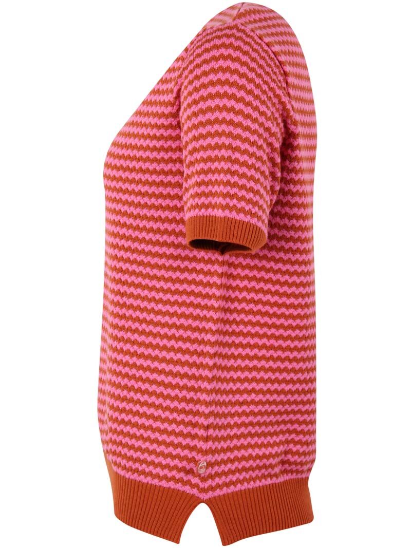 Danesilver Pearl Knit Sweater Tee Rust/Super Pink