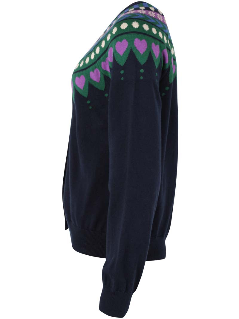 Danesweetheart Cotton Knit Cardigan Dark Navy