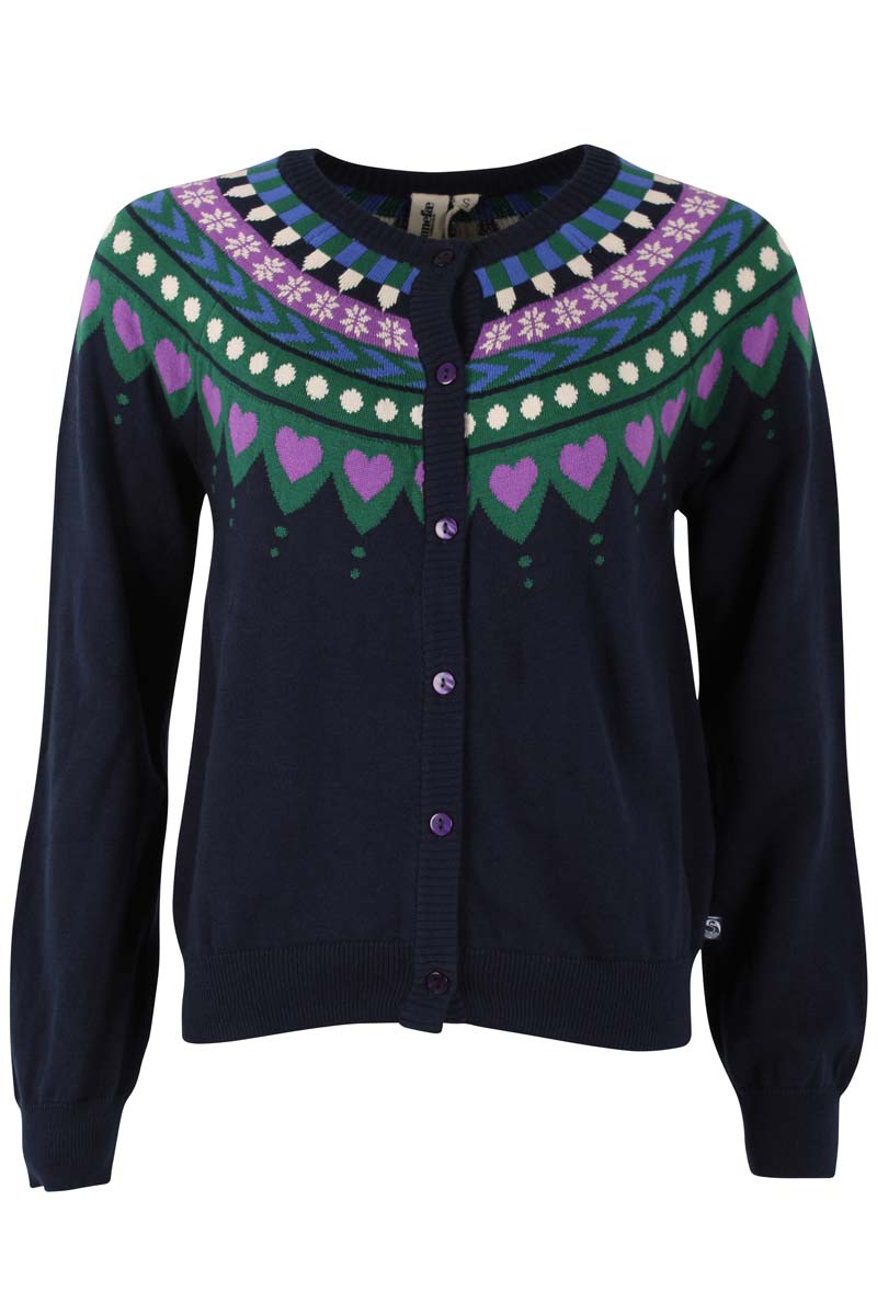 Danesweetheart Cotton Knit Cardigan Dark Navy