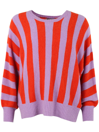 Danegenerous Wool Sweater Soft Viola/Bright Red