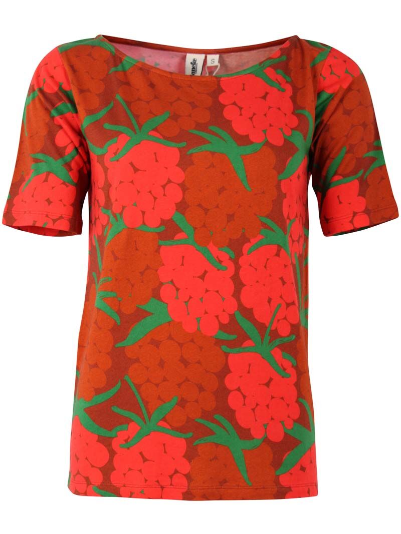 Daneboat Neck Viscose Tee Rust MAXIBERRY