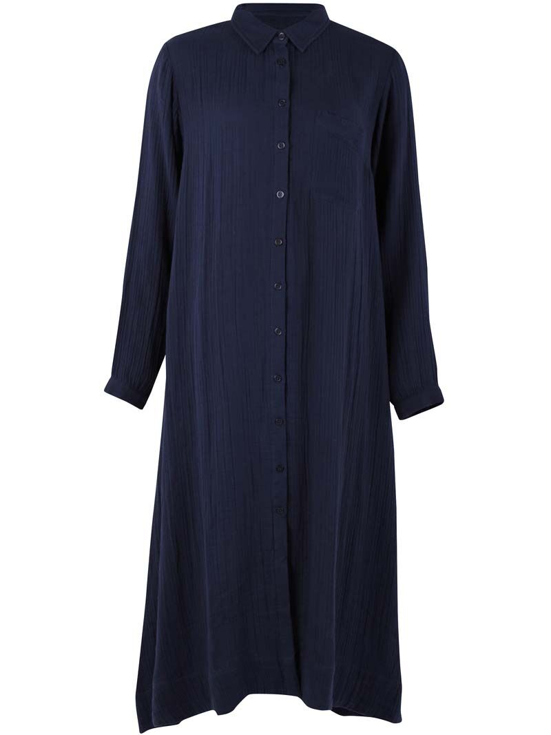 Danapril LS Heavy Cloth Dress Dark Navy