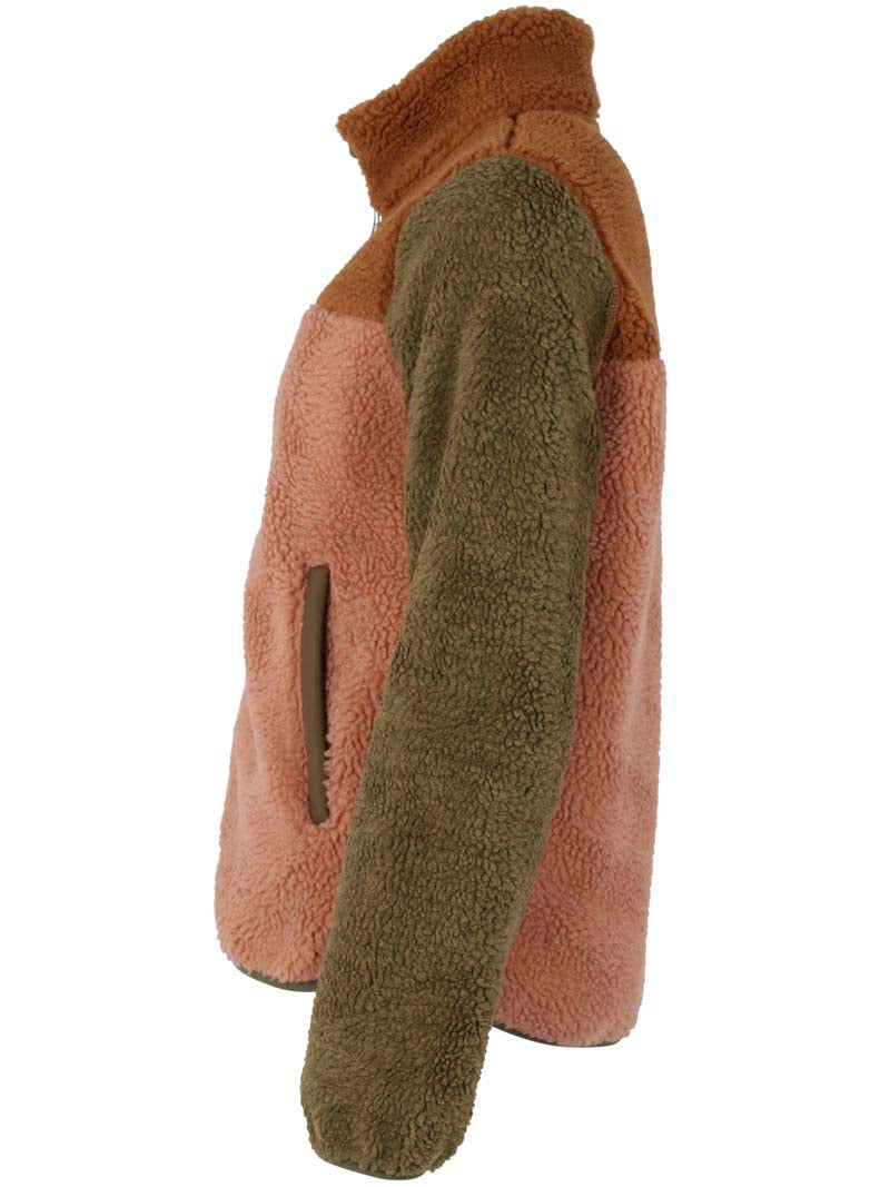 Danebirk Fleece Zip-Up Khaki/Antique Rose TOBACCO