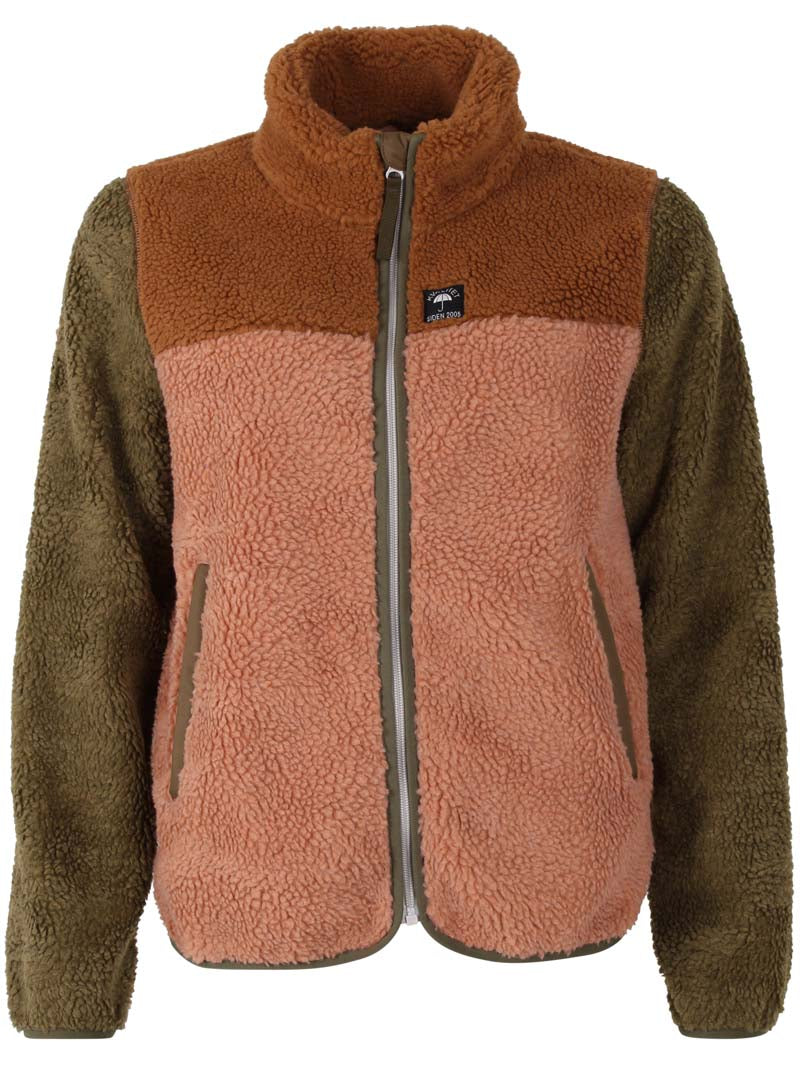 Danebirk Fleece Zip-Up Khaki/Antique Rose TOBACCO