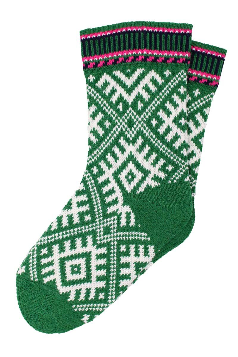 Danechalet Wool Socks Green/Offwhite