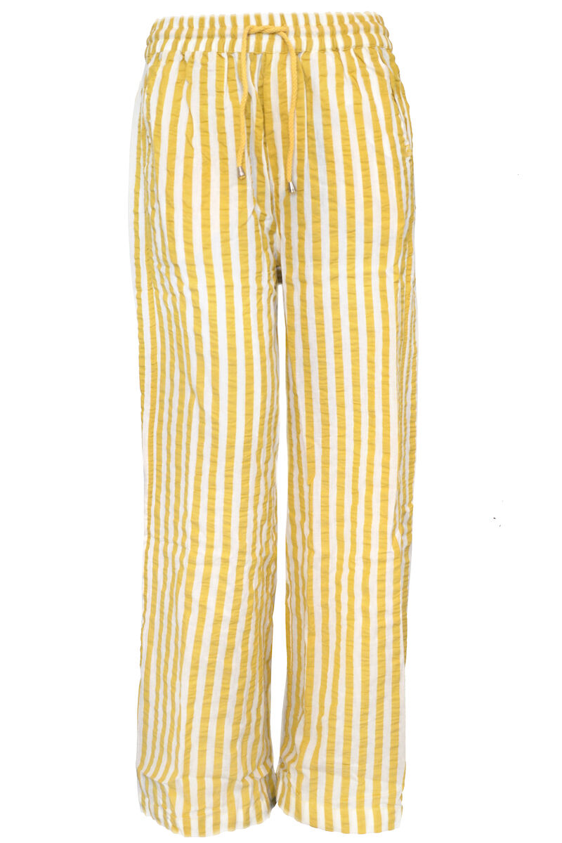Danenynne Searsucker Pants Faded Yellow/Chalk