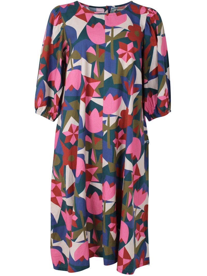 Daniris Seersucker Dress Dark Slate GEOFLEUR