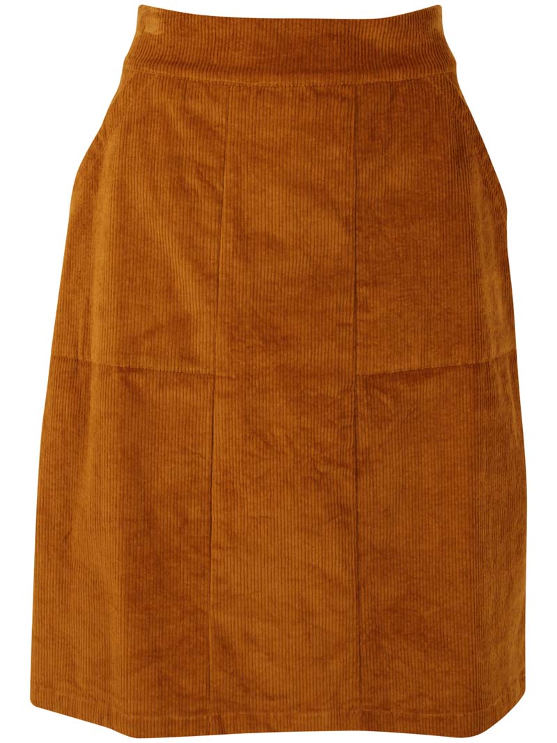 Danemaren Cord Stretch Skirt Mustard