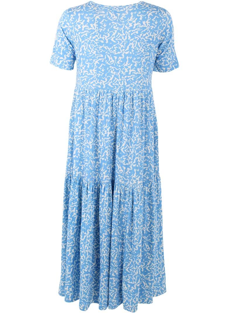 Danemarkise Viscose Dress Fresh Blue/Chalk RIPPLES