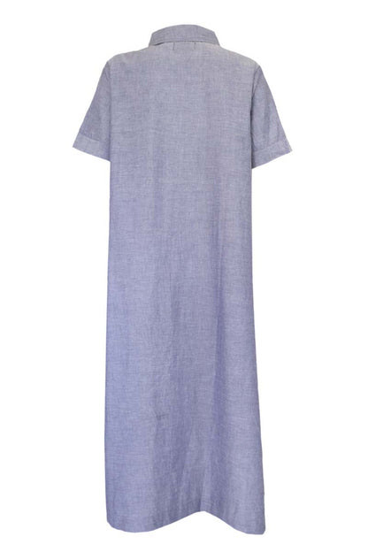 Danapril SS Chambrey Dress - Denim blue