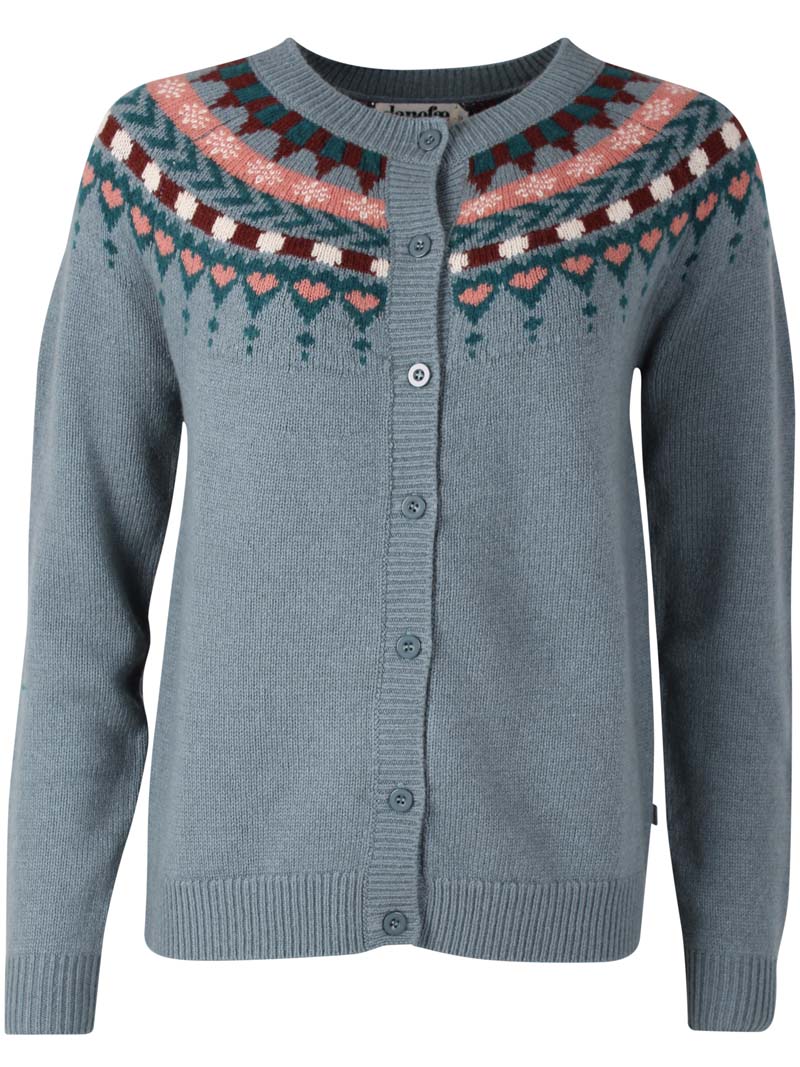 Danefondue Wool Cardigan Blue Grey