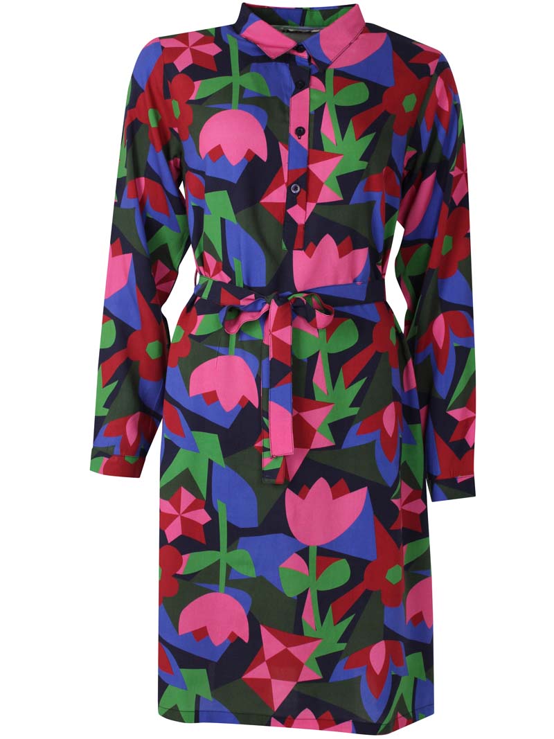 Daneheritage Viscose Dress Dark Navy GEOFLEUR