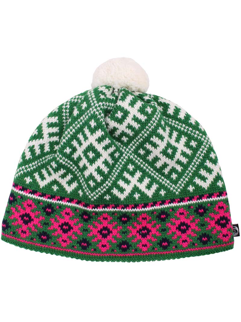 Danelsdyr Wool Beanie Green/White