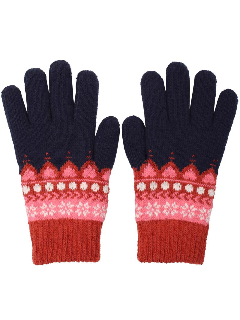 Danechestnut Gloves Dk Navy JAQUARD