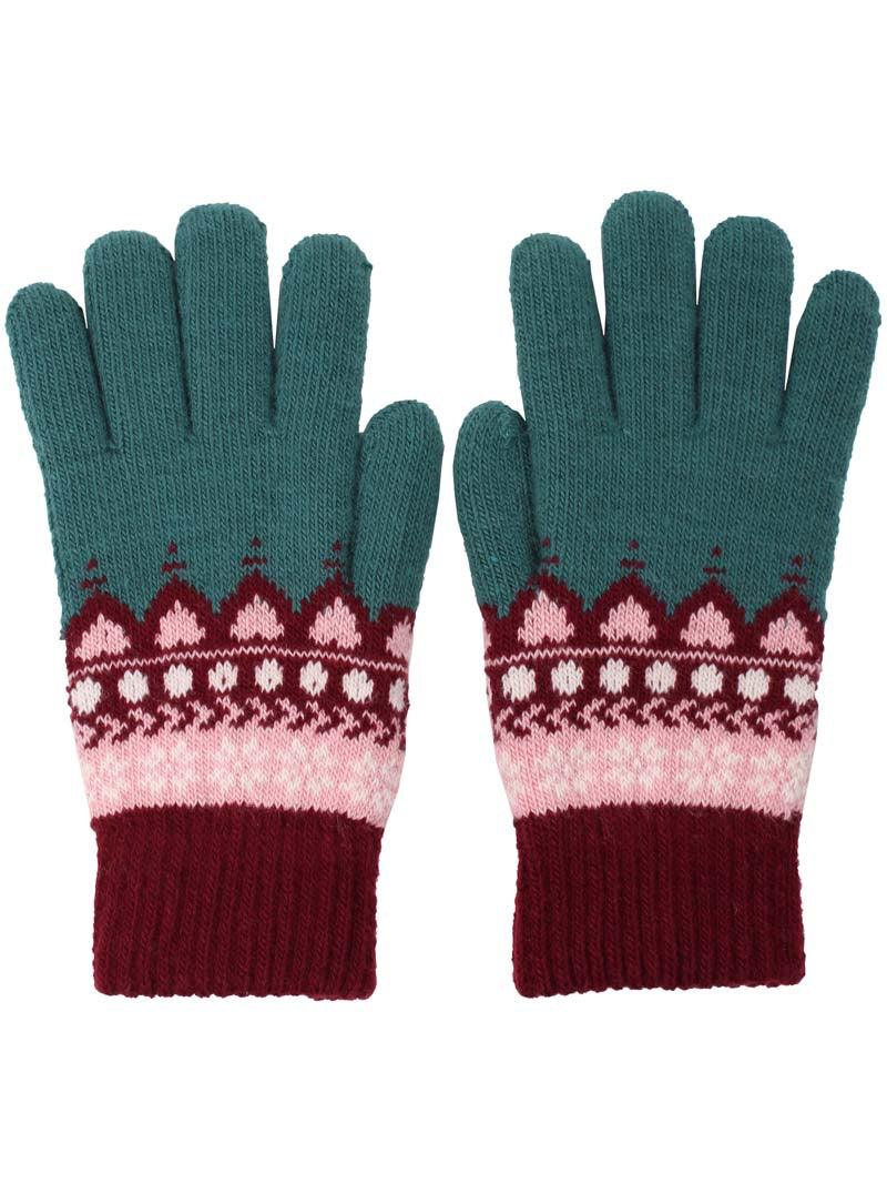 Danechestnut Gloves Dark Slate JAQUARD