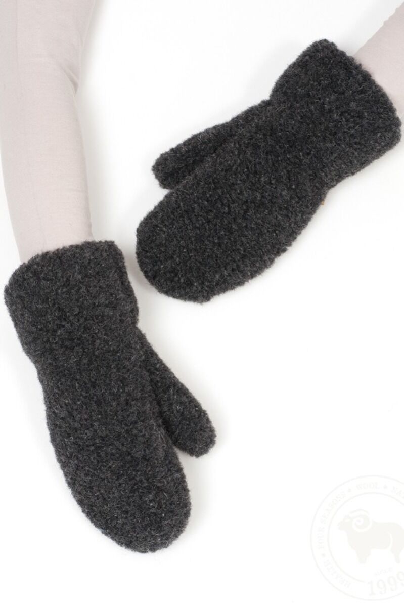 Alwero Wool Mittens Gully Black