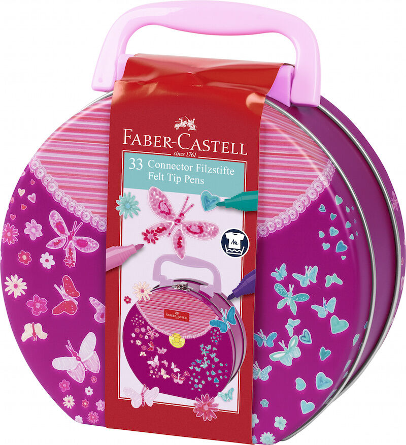 Faber Castell Tusser Connector Håndtaske ASS. Colors 33 Stk