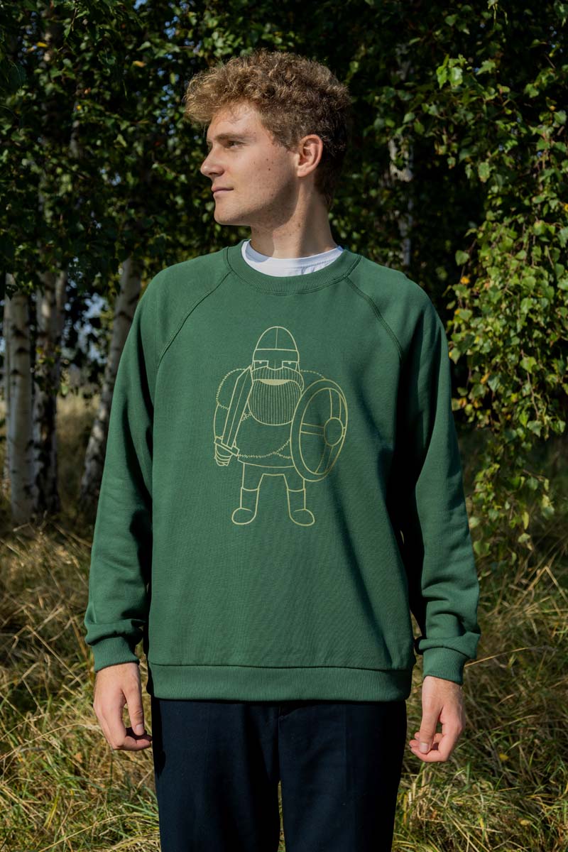 Danehjalmer Crew Neck Sweat Deep Green RAGNAR UNICO