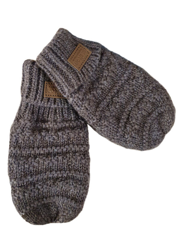 Melton Luffer Uld Strik Brown