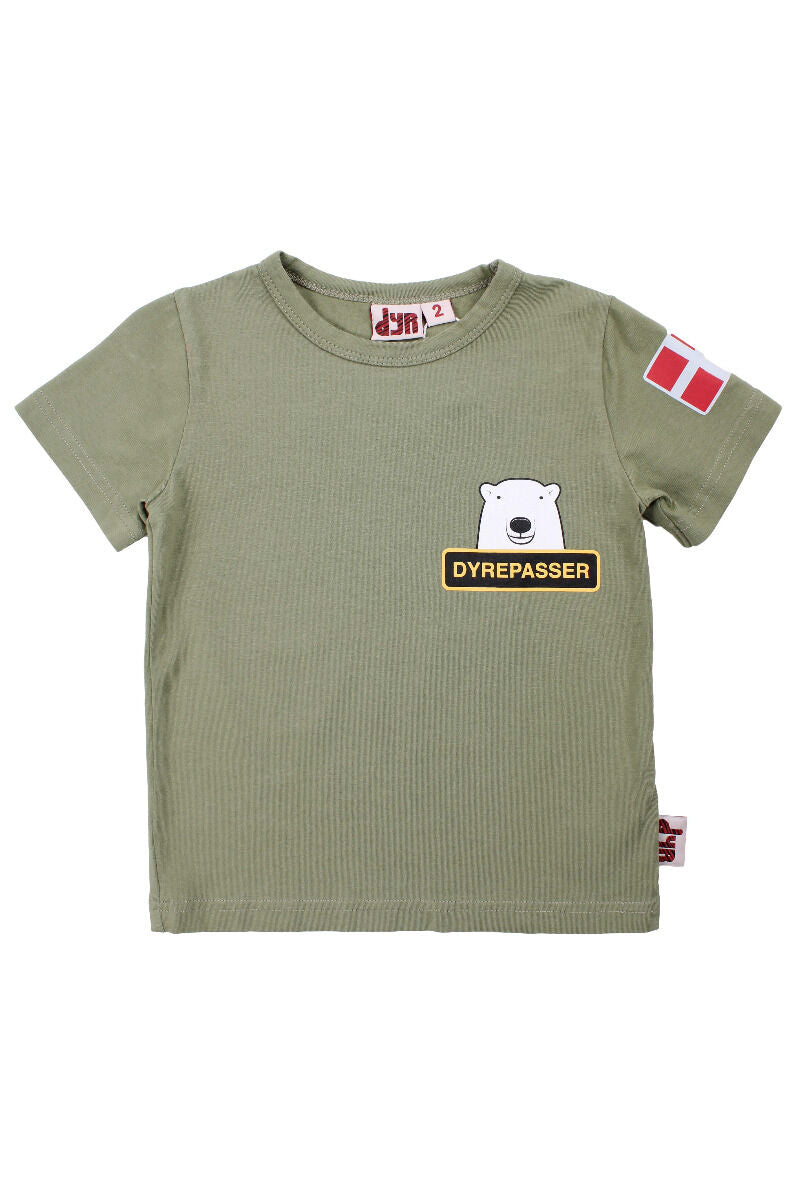Sød dyrepasser t-shirt til børn med print af isbjørn