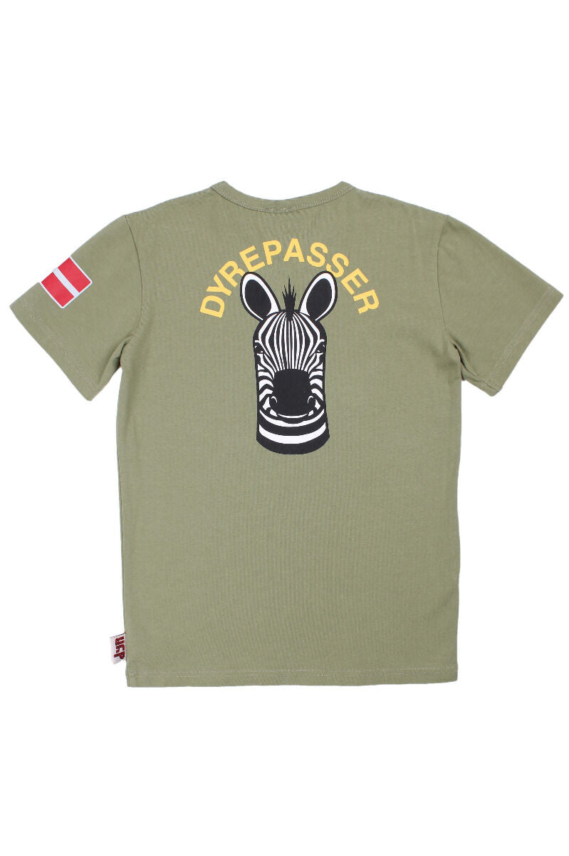 Sød dyrepasser t-shirt til børn med print af zebra