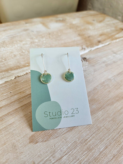 Circle Drop Earring Pair Olive