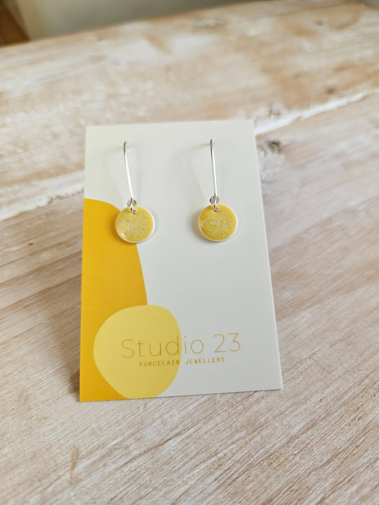 Circle Drop Earring Pair Lemon